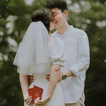 。頭紗新娘簡約大氣領證登記拍照道具結婚主婚蝴蝶結頭飾超仙森系
