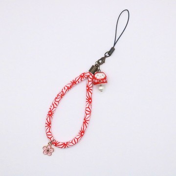 【日本製吊飾】 和風縮緬布手工製作 達摩風貓咪吊飾配件