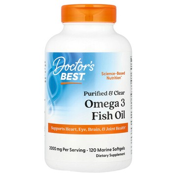 Doctor's Best, 全淨和清潔 Omega-3 魚油，120 粒海洋軟膠囊（每粒軟膠囊 1,000 毫克）