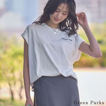 〈Green Parks〉防汗漬法國袖LogoT恤
