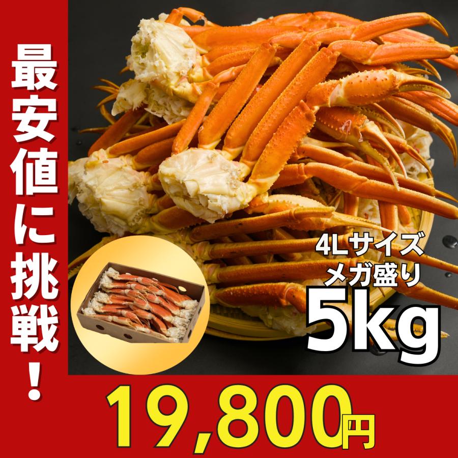 かに カニ 蟹 ずわいがに ボイル 脚 特大 山盛 5kg 14-16肩 5-7人前 ギフト お歳暮 贈りもの