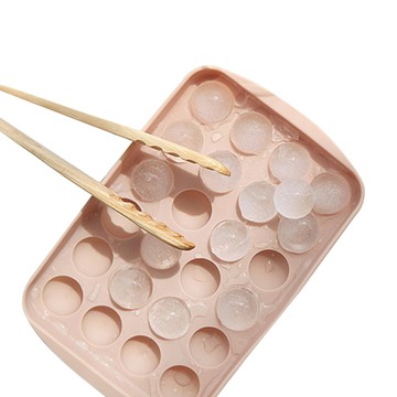 24格矽膠圓球製冰盒  20.5 x 13.2 x 2.9cm  燕麥色  1個