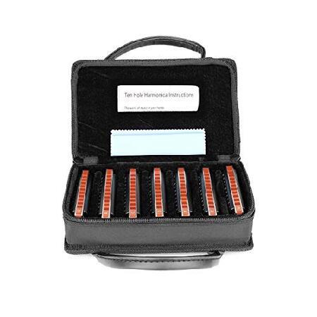 Easttop Harmonica Sets Keys in Key of A B C D E F G 10 Hole 20 Tones with Case Bag ＆ Cleaning Cloth for Adult, Professional Player,Beginner,Student