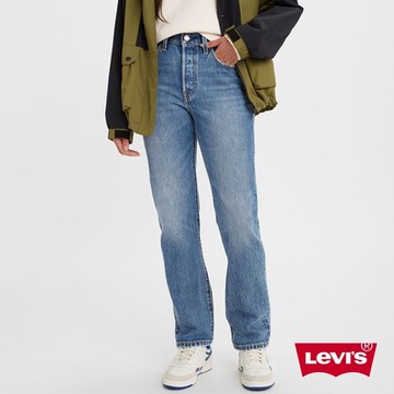 Levis 女款 501高腰合身排釦牛仔長褲 / 赤耳 / 精工中藍染水洗
