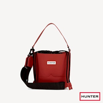 HUNTER - 橡膠感水桶包-雙背帶-磚紅色