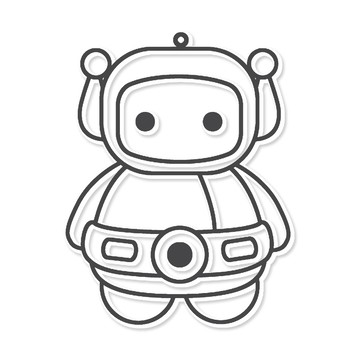 AMOS 阿摩司 壓克力模型版 小 機器人 S103  1個