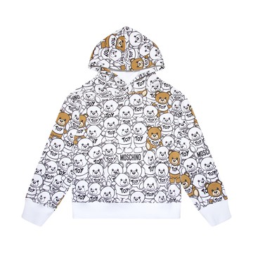 Moschino - White And Multicolour Cotton Teddy Bear Print Sweatshirt