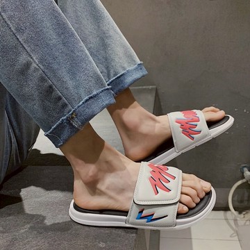 夏季港風厚底涼拖鞋男士時尚百搭沙灘鞋男室外軟底舒適一字拖