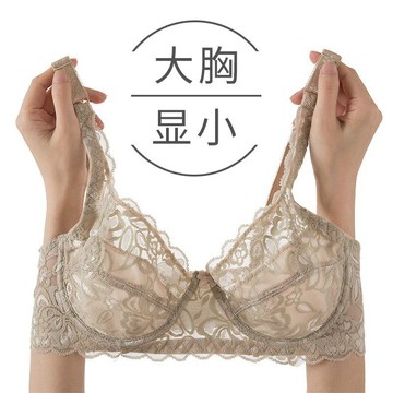 貼身日記🌺無鋼圈超薄文胸薄款內衣女士聚攏蕾絲性感大胸顯小無海綿大碼胸罩