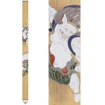 京都手繪細亞麻吊飾-風神雷神(Tsj-009)