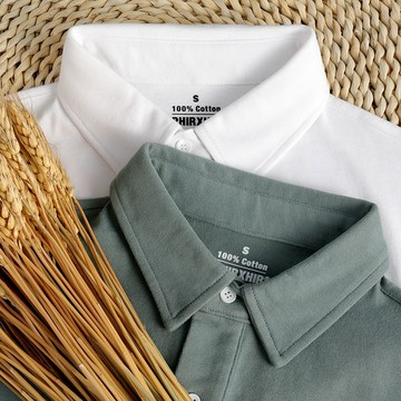 重磅300克磨毛短袖polo衫 【我只賣不透的白T】合身版 包邊加強 重磅不透款 簡約風 POLO衫 下擺開叉