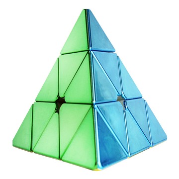 【小小店舖】電鍍  磁力金字塔  z-cube  光面 彩色 磁力版  益智玩具(盒損嚴重，但方塊是好的)