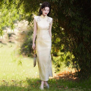 【米蘭精品】現貨+預購 新中式改良旗袍連身裙長裙A字裙百褶裙子大碼洋裝休閒女裝-無袖國風復古夏季74mb19