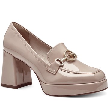 TAMARIS NUDE PATENT ELEGANT CLOSED PUMPS 米白色女款鞋子