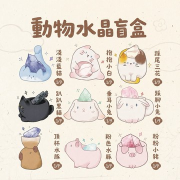 「動物水晶原礦・水晶礦石 」台灣現貨 貓貓水晶原礦盲盒 水晶盲盒 交換禮物 桌面裝飾 造型擺件 盲盒