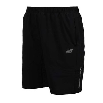 NEWBALANCE 男運動短褲-運動 健身 休閒 吸濕排汗 5862520189 黑銀