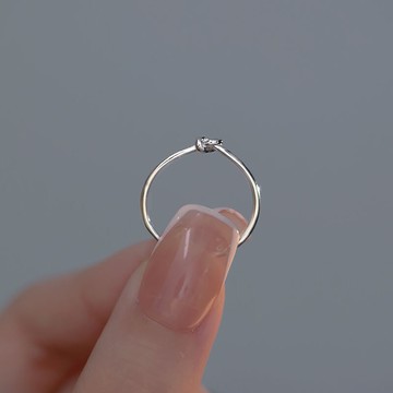 Sweet Air  全純銀 通體純銀 S925純銀 纖細純銀打結設計 N02 簡約百搭 結繩線條戒指