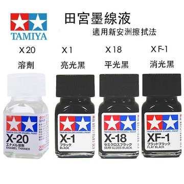 【鋼普拉】現貨 TAMIYA 田宮 X1 X18 XF1 X20 黑色 墨線液 擦拭法溶劑 油性法瑯漆 模型漆 10ml