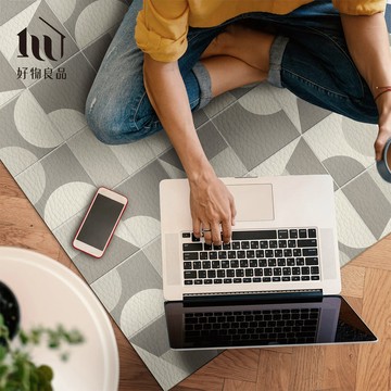 【好物良品】《摩卡彩磚》設計款頂級可剪裁防油防水減壓皮革廚房地墊｜可訂製尺寸請聯繫LINE客服@haowu