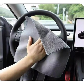 護車首選！無痕雙面擦車毛巾｜麂皮面吸水＋珊瑚絨面去污｜車內外一布搞定｜台灣現貨