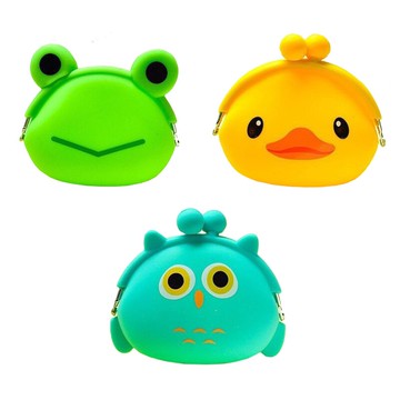 動物矽膠零錢包 卡通大頭動物零錢包 鑰匙包 軟式橡膠錢包 耳機包 萬用包 贈品禮品