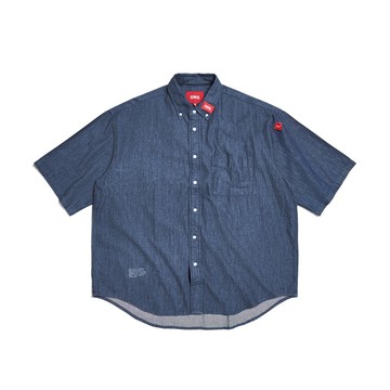 EDWIN｜男裝｜超寬牛仔短袖襯衫