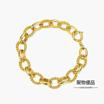 手練 金色復古麻花手錬女小眾設計輕奢高級感飾品配飾