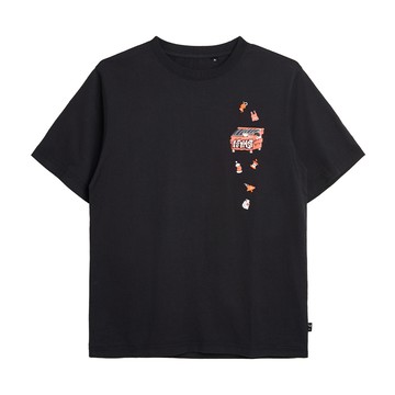 5th STREET｜男裝｜LOGO刺繡設計短袖T恤｜黑色