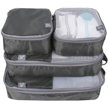 TRAVELON 美國 盥洗收納袋4件(灰) / 收納袋 旅行袋 防塵袋
