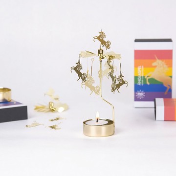 獨角獸旋轉燭座(附蠟燭)