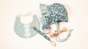 Handmade by Mina 寂靜藍彌月四件套組 生日禮物 贈緞帶禮盒