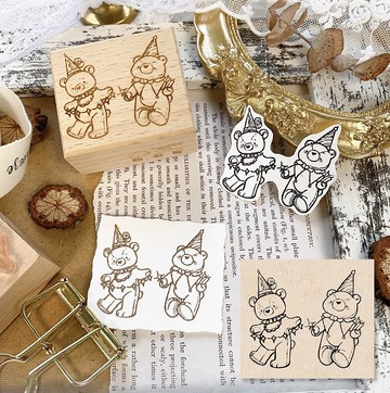 跳舞熊 (遊樂園) 木質手帳印章