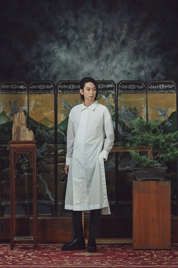 漢服變化長版白襯衫(201T02)