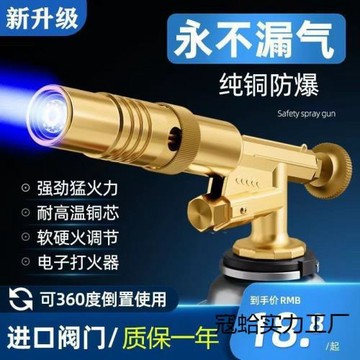 全銅噴火槍燒豬毛便攜式焊槍卡式噴火噴槍頭氣罐燒烤打點火器家用