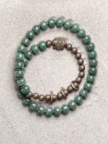 曲尾花朋克女色菩提根肌理古銅手串機車潮男個性手鏈嘻哈街頭飾品