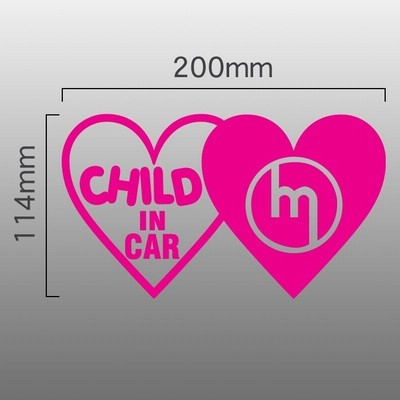 マツダ MAZDA 旧エンブレム CHILD IN CAR 切抜きステッカー ハートマーク×2