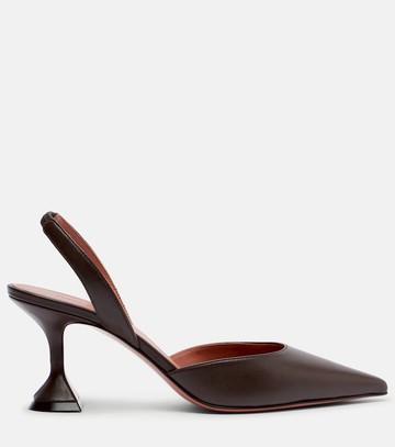 Amina Muaddi Holli 70 leather slingback pumps