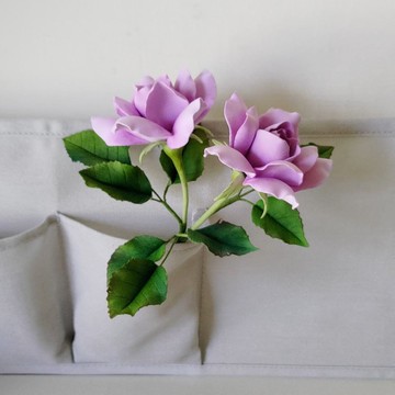 黏土手作 ATO36 紫色玫瑰花