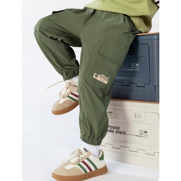 人氣卡通 - 卡通汪汪隊抗靜電休閒長褲/工裝褲-卡通人物阿奇-軍綠色