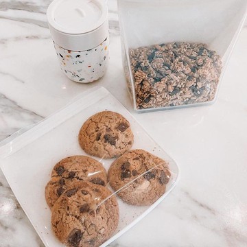 矽膠密封保鮮袋/中方形/34oz 深灰