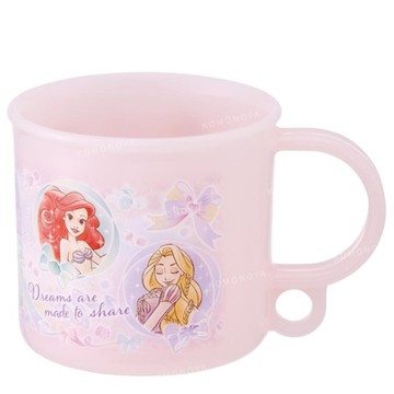 小禮堂 Skater 迪士尼 公主 兒童單耳塑膠杯 200ml KE5AAG (粉圓框款)