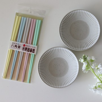 【Yourtableware】快速出貨 新品上市 日本 美濃燒 Albee 甜點盤2入+馬卡龍色 八角筷 餐具組