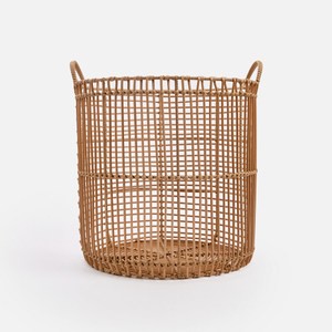 艾禮思手工編織直條紋收納籃L