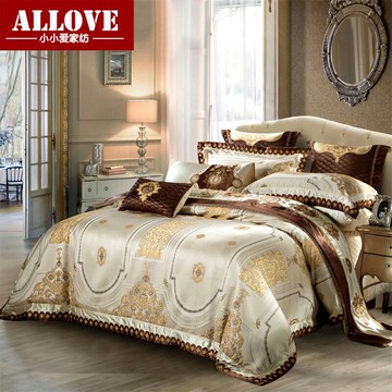 60s長絨棉宮廷風床蓋四件套 美式樣板房床上用品全棉六件套