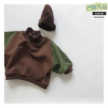 【加絨保暖】兒童衛衣 童裝衛衣 寶寶上衣 半高領套頭衫 抓絨內裡 男女童通用 秋冬季內搭 舒適親膚