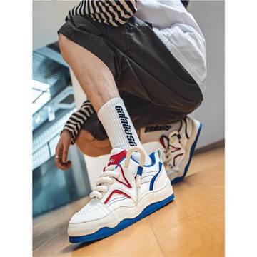 休閑時尚運動滑板鞋籃球鞋老爹鞋男士經典老款滑板橡膠防滑大底