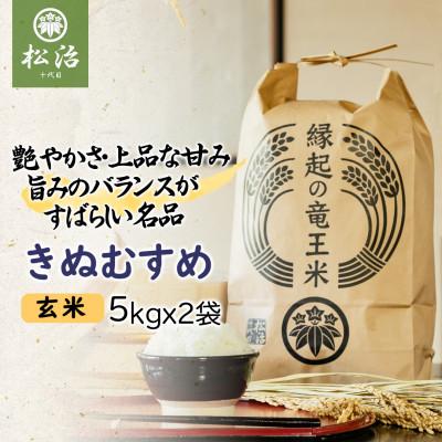 ふるさと納税 竜王町 特別栽培米きぬむすめ 玄米10kg(5kgx2袋)「縁起の竜王米」