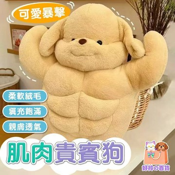 ⚡隔日到貨肌肉貴賓狗可愛抱枕 立體飽滿 男友抱枕 毛絨玩具 公仔睡覺抱枕 玩偶布娃娃 送女生生日 送小孩禮物抱枕 交換禮