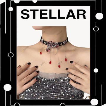 《✨Stellar 千星飾品✨》C010 深紅系列 玫瑰哥特 獨家設計 琺瑯深紅 吊墜 頸鍊 夏日新品 戀與深空