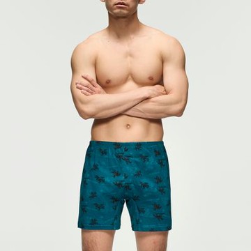 Mr.DADADO-西部狂野 4L印花四角男內褲-天然絲光棉(土耳其綠)GHQ525H2